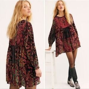 Free People Mirror Mirror Multicolor Paisley Long Sleeve Dress